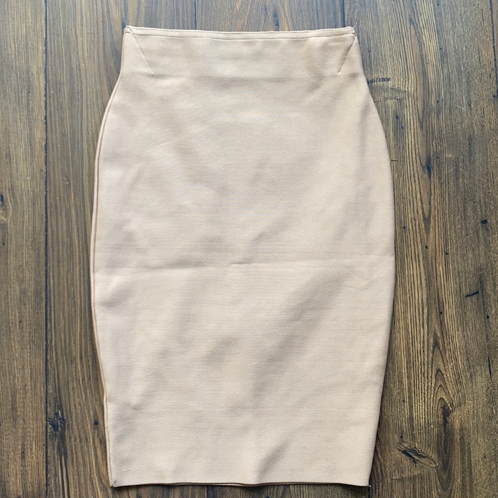 Tan Body fitted skirt
